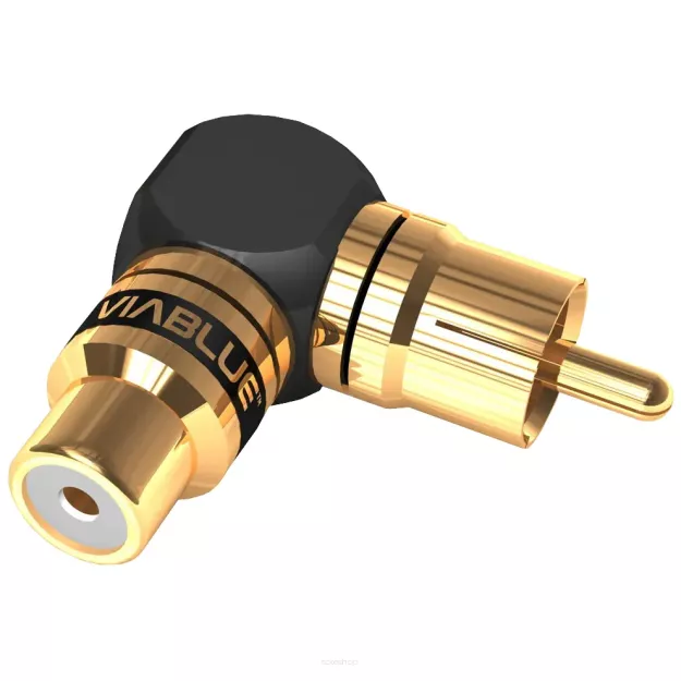 VIABLUE XS RCA Adapters 90° S - Adapter Kątowy 1RCA (Wtyk) - 1RCA (Gniazdo)