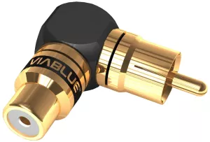 VIABLUE XS RCA Adapters 90° S - Adapter Kątowy 1RCA (Wtyk) - 1RCA (Gniazdo)