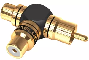 VIABLUE XS RCA Adapters Y - Adapter Rozdzielający 1RCA (Wtyk) - 2RCA (Gniazdo)