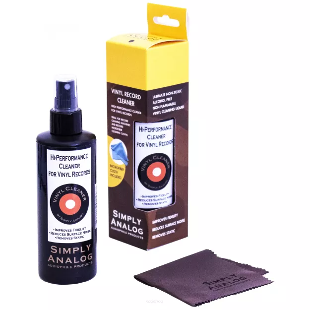 Simply Analog Vinyl Record Cleaner (200ml) - Płyn do Czyszczenia Płyt Winylowych (W Zestawie Mikrofibra)
