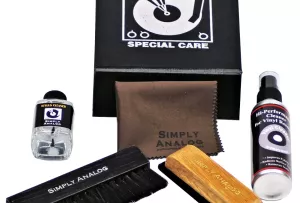 Simply Analog Deluxe Cleaning Boxset (Skórzany) - Zestaw do Czyszczenia Gramofonu i Płyt Winylowych (Czarny)