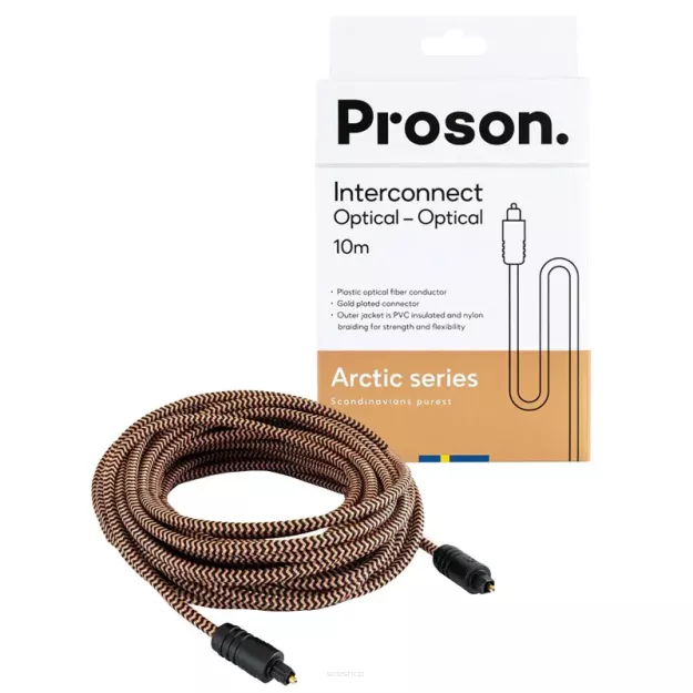 PROSON Arctic Optical Cable - 10.0m - (AROPT10) - Przewód optyczny (Toslink)