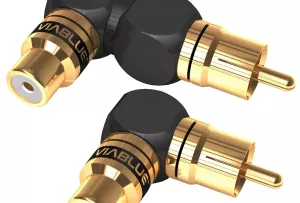 VIABLUE XS RCA Adapters 90° S + XL - Adapter Katowy 1RCA (Wtyk) - 1RCA (Gniazdo)