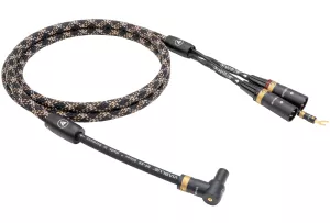VIABLUE NF-S5 T8 5PIN DIN SME 90 DOWN / XLR (Cobra) - 2.0m - Przewód Gramofonowy (Kątowy 5PIN DIN SME skierowany do dołu - 2XLR z żyłą uziemiającą)