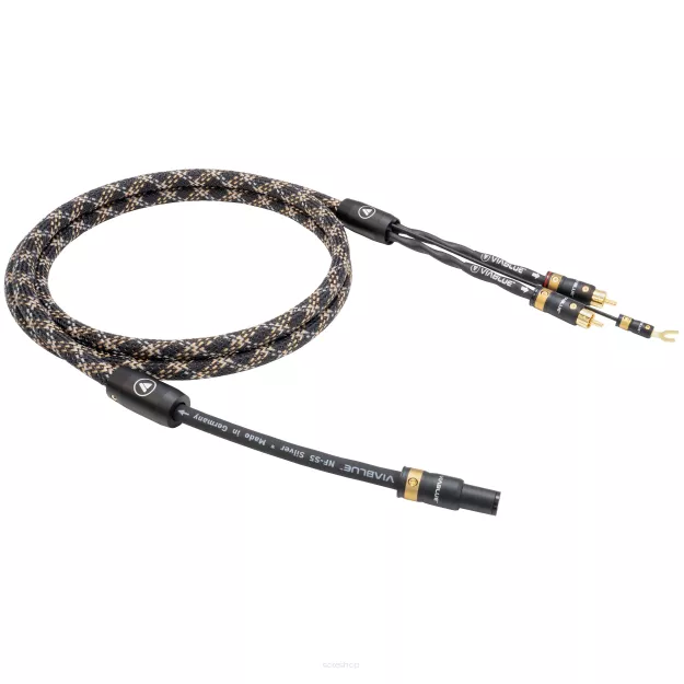 VIABLUE NF-S5 T8 5PIN DIN SME / RCA (Cobra) - 1.5m - Przewód Gramofonowy (5PIN DIN SME - 2RCA z żyłą uziemiającą)