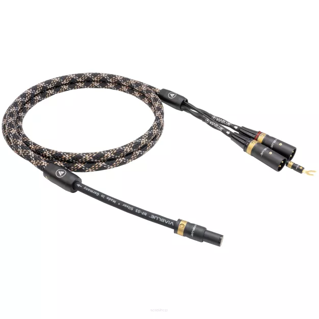 VIABLUE NF-S5 T8 5PIN DIN SME / XLR (Cobra) - 1.0m - Przewód Gramofonowy (5PIN DIN SME - 2XLR z żyłą uziemiającą)