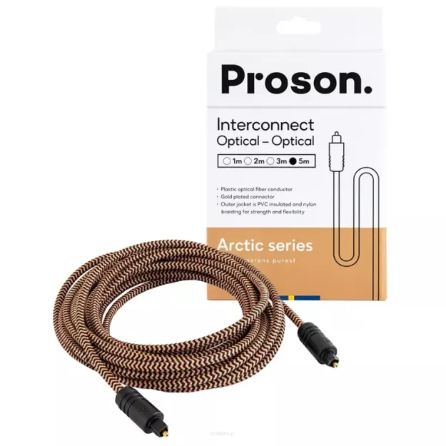 PROSON Arctic Optical Cable - 5.0m - (AROPT5) - Przewód optyczny (Toslink)