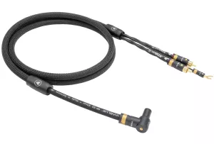 VIABLUE NF-S5 T8 5PIN DIN SME 90 UP / RCA (Black) - 1.5m - Przewód Gramofonowy (Kątowy 5PIN DIN SME skierowany do góry - 2RCA z żyłą uziemiającą)