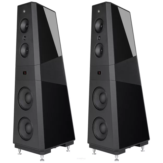 Rosso Fiorentino Pisa (High Gloss Black / Czarny Połysk) - Kolumny Podłogowe High-End