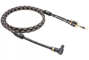 VIABLUE NF-S5 T8 5PIN DIN SME 90 UP / RCA (Cobra) - 1.0m - Przewód Gramofonowy (Kątowy 5PIN DIN SME skierowany do góry - 2RCA z żyłą uziemiającą)