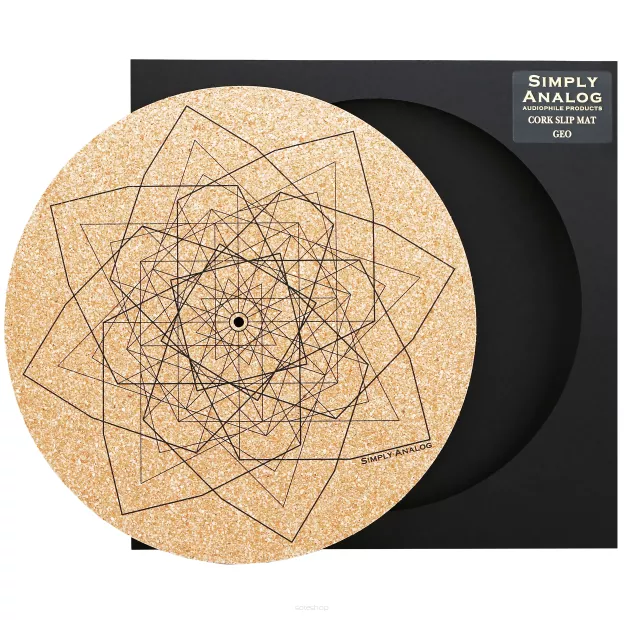 Simply Analog Corc Slip Mat (Geo) - Mata Gramofonowa z Korka (z Nadrukiem)