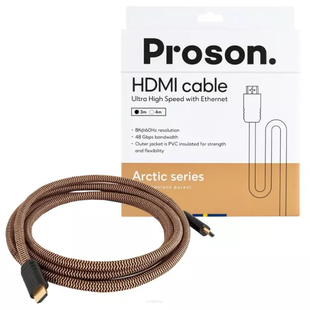 PROSON Arctic HDMI cable - 8/4k - 3.0m - (ARHDMI3) - Przewód HDMI 2.1