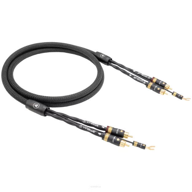 VIABLUE NF-S5 T8 RCA (Black) - 1.0m - Przewód Gramofonowy (2RCA - 2RCA z żyłą uziemiającą)
