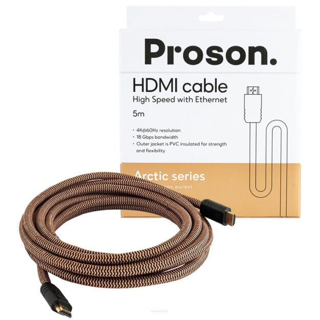 PROSON Arctic HDMI cable - 4k - 5.0m - (ARHDMI5) - Przewód HDMI 2.1